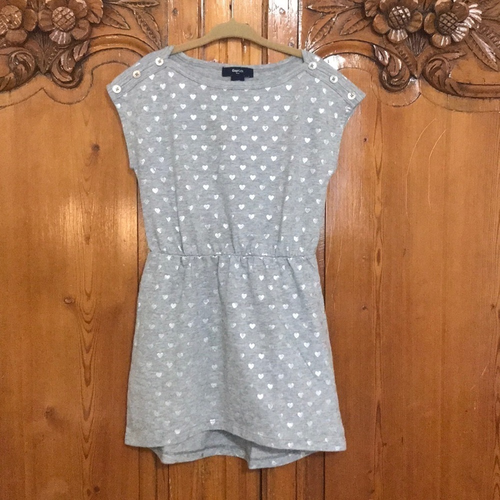Gap Kids Sleeveless Dress with Metallic Hearts